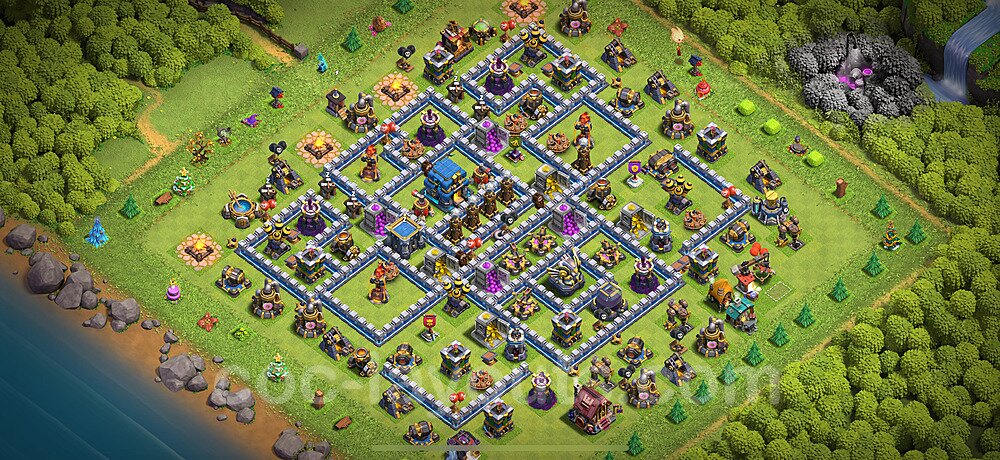 Farming Base Village HDV 12 + Lien (Link), Hybride 2025 - Hôtel de Ville 12 Base Copier - #91