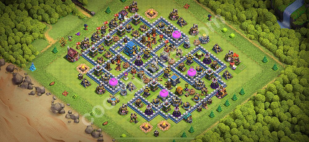 Municipio livello 12 Base + Link, Ibrido - Miglior Disposizione villaggio per Farming COC 2026 TH12 - #93