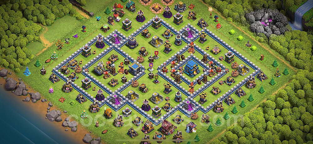 Municipio livello 12 Base + Link, Anti 2 stelle, Anti tutto - Miglior Disposizione villaggio per Farming COC 2025 TH12 - #96