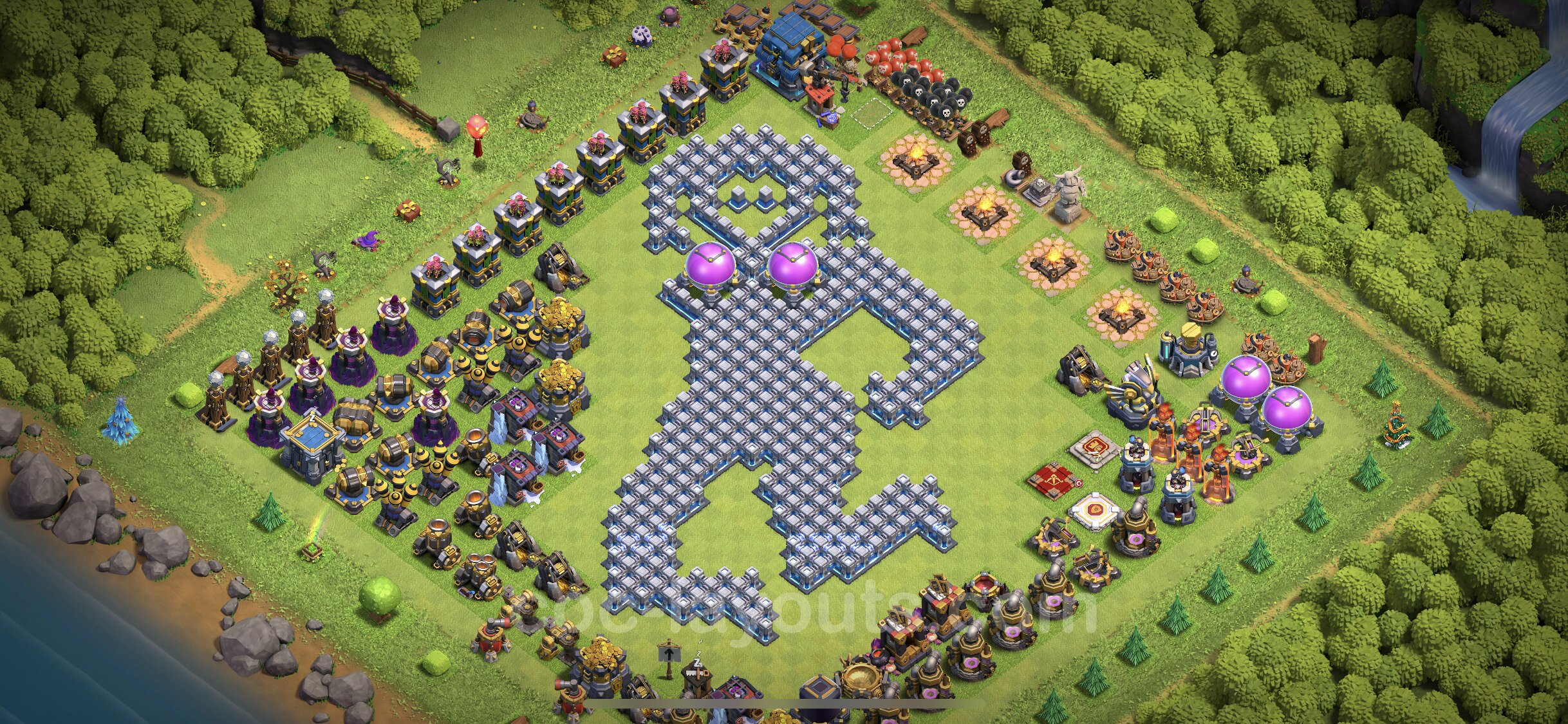 Best Funny Troll Base TH18 with Link   Town Hall Level 18 Art Base ...