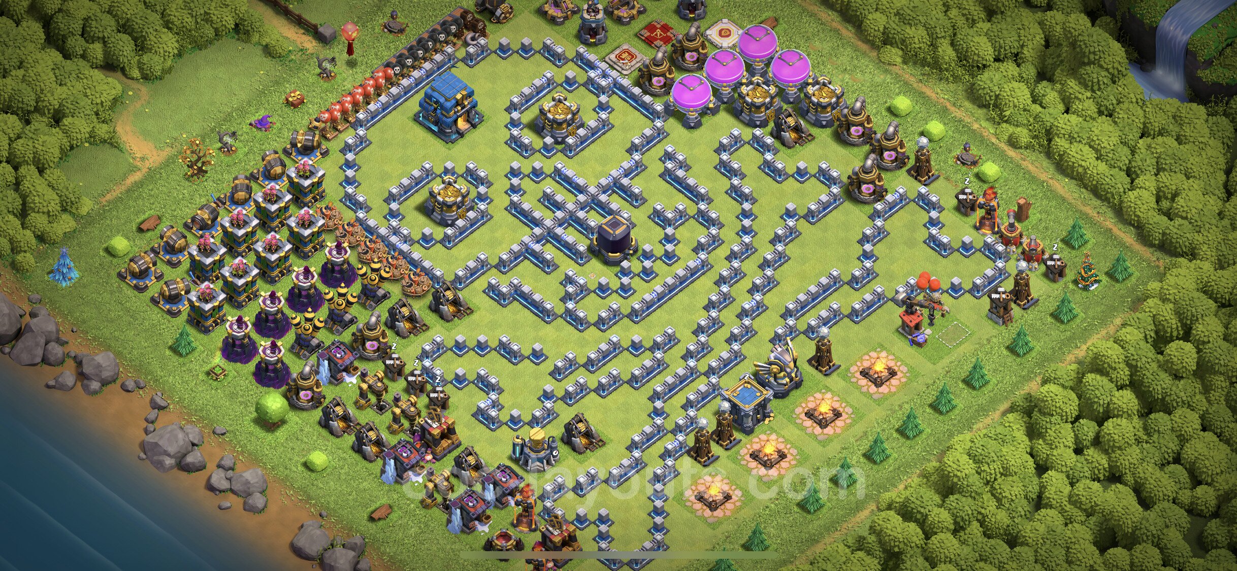 Top Troll Funny Base TH12 with Link - Funny Art Plan 2021 - Clash of Clans ...