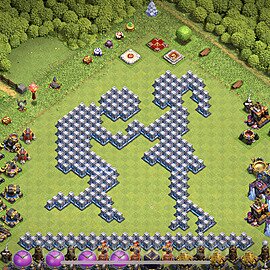 TH12 Funny Troll Base Plan with Link, Copy Town Hall 12 Art Design, #1