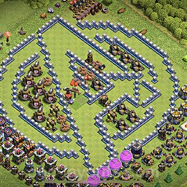 TH12 Funny Troll Base Plan with Link, Copy Town Hall 12 Art Design 2021, #10
