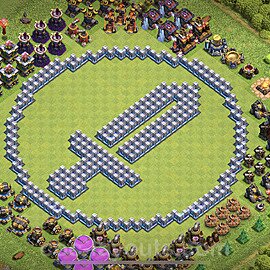 TH12 Funny Troll Base Plan with Link, Copy Town Hall 12 Art Design, #11