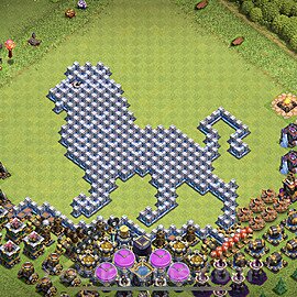 Die Troll Funny Base RH12 + Link - COC Rathaus Level 12 Art Base - #12