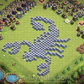 TH12 Funny Troll Base Plan with Link, Copy Town Hall 12 Art Design 2022, #19