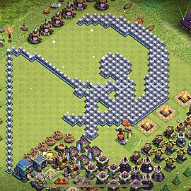 TH12 Funny Troll Base Plan with Link, Copy Town Hall 12 Art Design 2022, #21