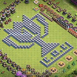 TH12 Funny Troll Base Plan with Link, Copy Town Hall 12 Art Design 2022, #22