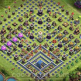 TH12 Funny Troll Base Plan with Link, Copy Town Hall 12 Art Design, #23