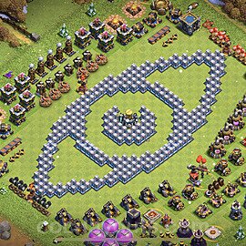TH12 Funny Troll Base Plan with Link, Copy Town Hall 12 Art Design, #24