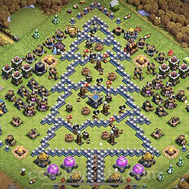 TH12 Funny Troll Base Plan with Link, Copy Town Hall 12 Art Design, #25