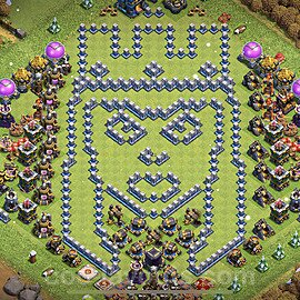 TH12 Funny Troll Base Plan with Link, Copy Town Hall 12 Art Design 2023, #27