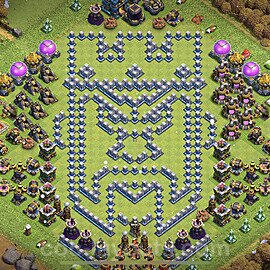 TH12 Funny Troll Base Plan with Link, Copy Town Hall 12 Art Design 2023, #29