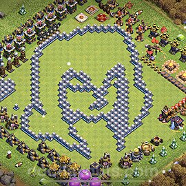 TH12 Funny Troll Base Plan with Link, Copy Town Hall 12 Art Design 2023, #32