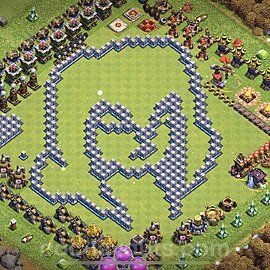 Die Troll Funny Base RH12 + Link 2023 - COC Rathaus Level 12 Art Base - #32