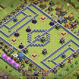 TH12 Funny Troll Base Plan with Link, Copy Town Hall 12 Art Design 2023, #36