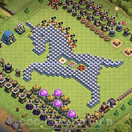 TH12 Funny Troll Base Plan with Link, Copy Town Hall 12 Art Design 2023, #37