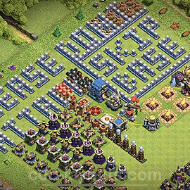 TH12 Funny Troll Base Plan with Link, Copy Town Hall 12 Art Design 2023, #38