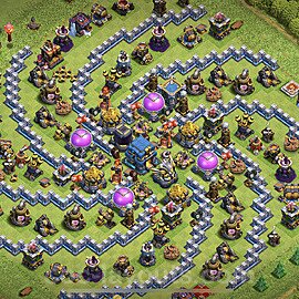 TH12 Funny Troll Base Plan with Link, Copy Town Hall 12 Art Design, #4