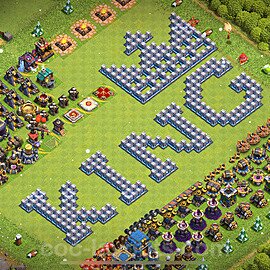 TH12 Funny Troll Base Plan with Link, Copy Town Hall 12 Art Design 2023, #41