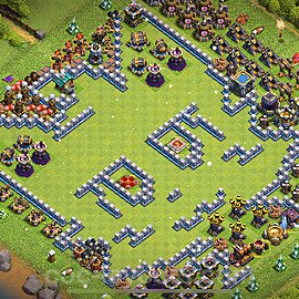 TH12 Funny Troll Base Plan with Link, Copy Town Hall 12 Art Design 2023, #42
