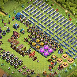 TH12 Funny Troll Base Plan with Link, Copy Town Hall 12 Art Design 2025, #43