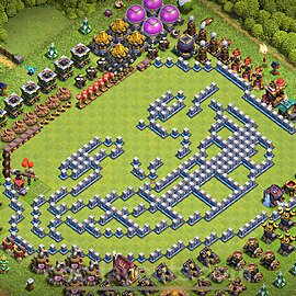 TH12 Funny Troll Base Plan with Link, Copy Town Hall 12 Art Design 2025, #44