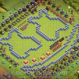 TH12 Funny Troll Base Plan with Link, Copy Town Hall 12 Art Design 2025, #45