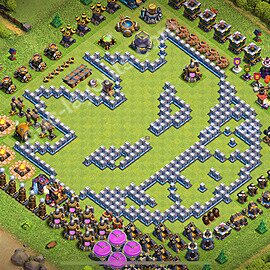 Troll Funny Diseño de aldea Ayuntamiento 12 Copiar - COC TH12 Perfecta Art Distribucion 2026 + Enlace - #46
