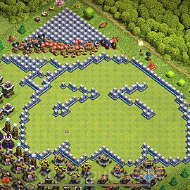 TH12 Funny Troll Base Plan with Link, Copy Town Hall 12 Art Design 2025, #47