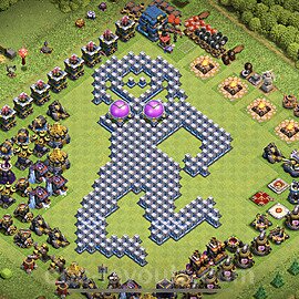 TH12 Funny Troll Base Plan with Link, Copy Town Hall 12 Art Design, #5