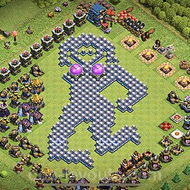 Die Troll Funny Base RH12 + Link - COC Rathaus Level 12 Art Base - #5