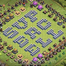 TH12 Funny Troll Base Plan with Link, Copy Town Hall 12 Art Design, #6