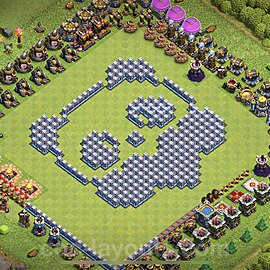 TH12 Funny Troll Base Plan with Link, Copy Town Hall 12 Art Design, #8