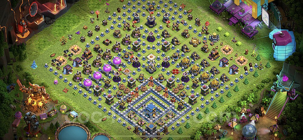 TH12 Funny Troll Base Plan with Link, Copy Town Hall 12 Art Design, #23
