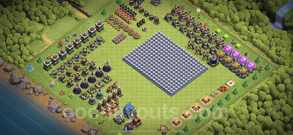 TH12 Funny Troll Base Plan with Link, Copy Town Hall 12 Art Design 2023, #35