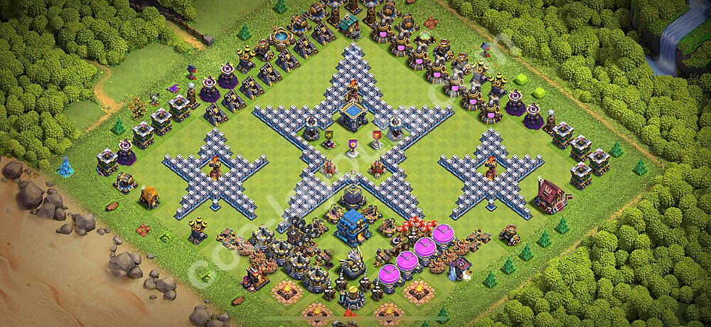 Troll Funny Diseño de aldea Ayuntamiento 12 Copiar - COC TH12 Perfecta Art Distribucion 2026 + Enlace - #39