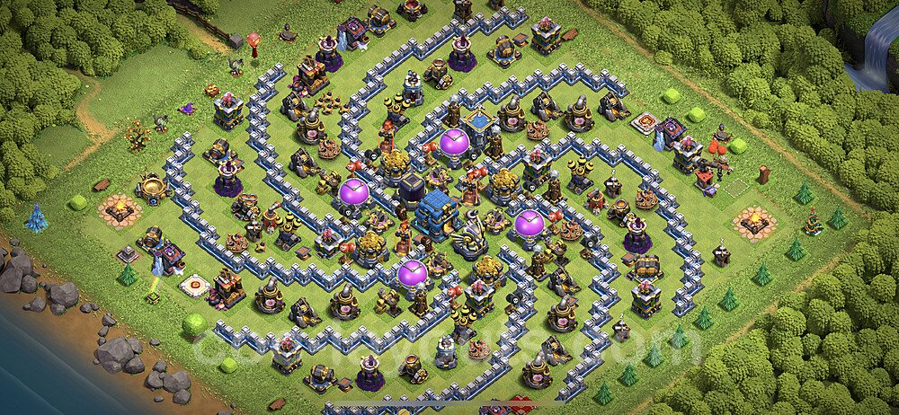 TH12 Funny Troll Base Plan with Link, Copy Town Hall 12 Art Design 2021, #4