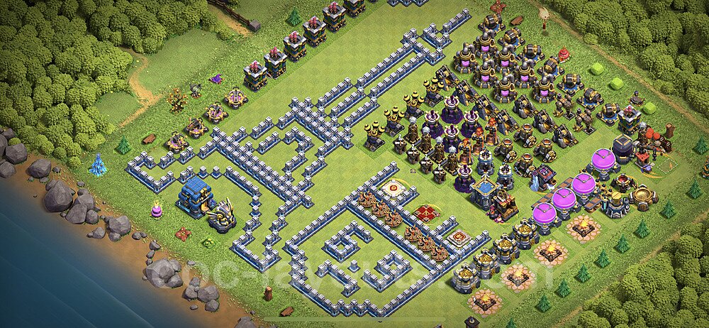 TH12 Funny Troll Base Plan with Link, Copy Town Hall 12 Art Design 2023, #40