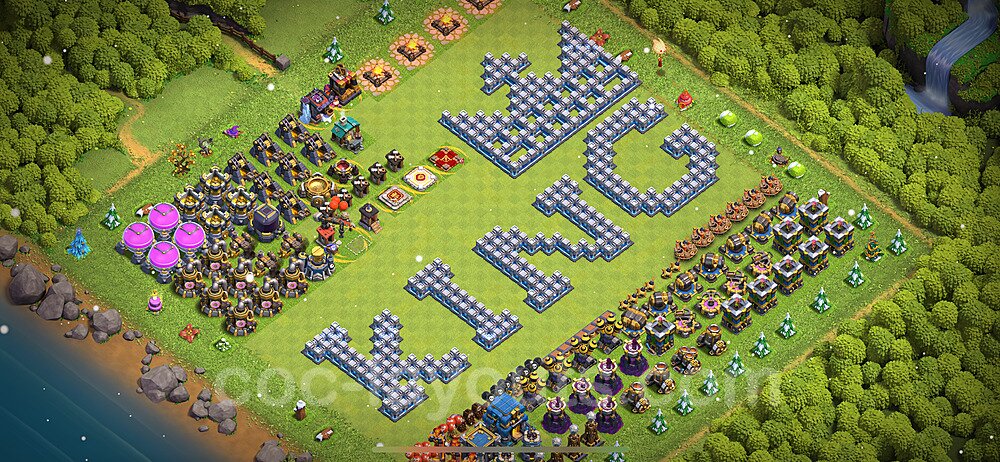 TH12 Funny Troll Base Plan with Link, Copy Town Hall 12 Art Design 2023, #41