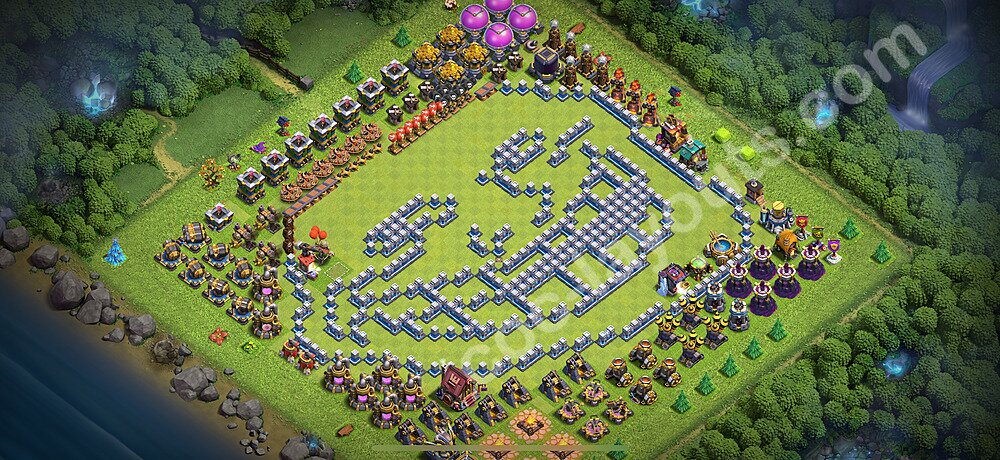 Troll Funny Diseño de aldea Ayuntamiento 12 Copiar - COC TH12 Perfecta Art Distribucion 2025 + Enlace - #44