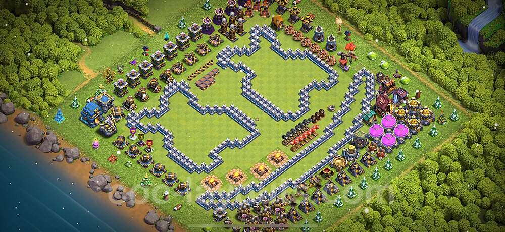 Die Troll Funny Base RH12 + Link 2025 - COC Rathaus Level 12 Art Base - #45