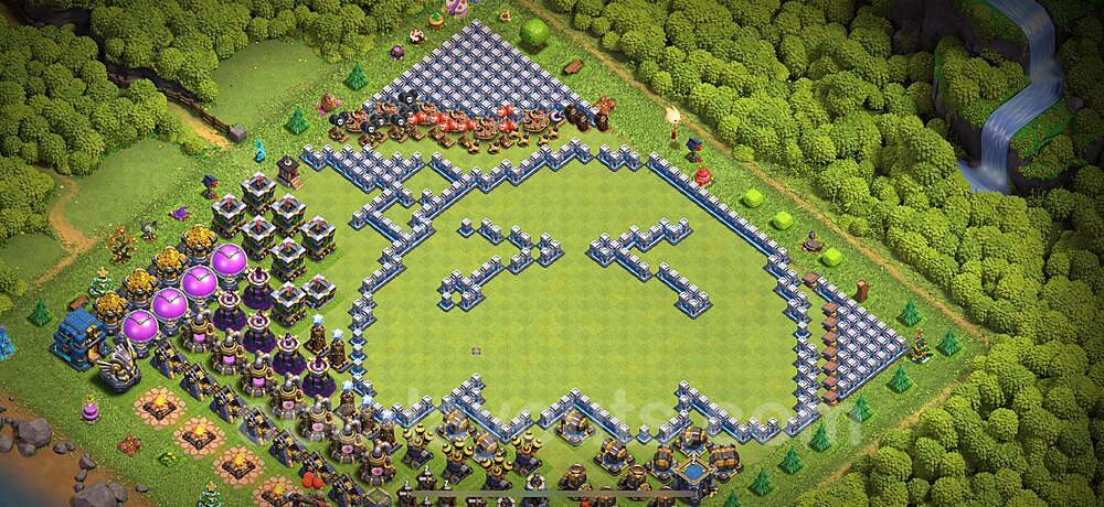 Die Troll Funny Base RH12 + Link 2025 - COC Rathaus Level 12 Art Base - #47