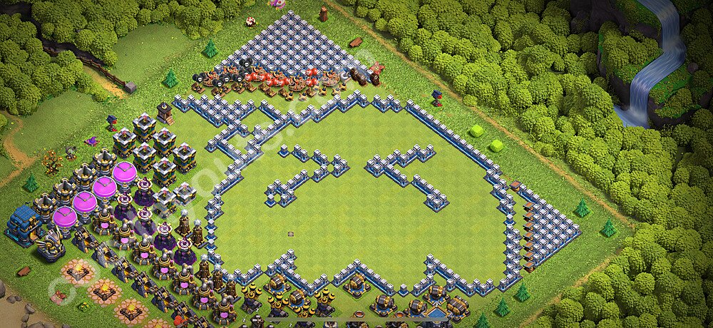 TH12 Funny Troll Base Plan with Link, Copy Town Hall 12 Art Design 2026, #47