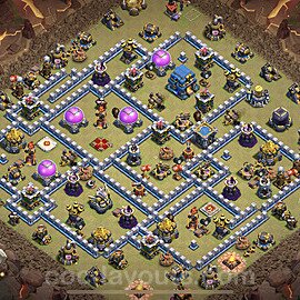 TH12 Anti 3 Stars CWL War Base Plan with Link, Anti Everything, Copy Town Hall 12 Design 2023, #104