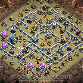 TH12 War Base Plan with Link, Hybrid, Copy Town Hall 12 CWL Design 2023, #109