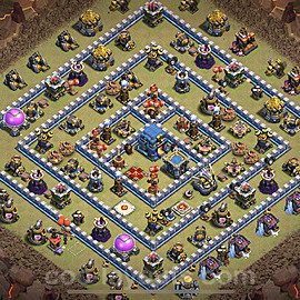 Die Anti 2 Sterne Clan War Base RH12 + Link, Anti Air / Electro Dragon - COC Rathaus Level 12 Kriegsbase (CK / CW) - #12