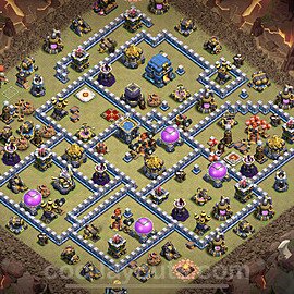 Die Clan War Base RH12 + Link, Hybrid 2023 - COC Rathaus Level 12 Kriegsbase (CK / CW) - #124