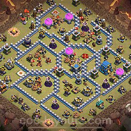 TH12 War Base Plan with Link, Hybrid, Copy Town Hall 12 CWL Design 2023, #135