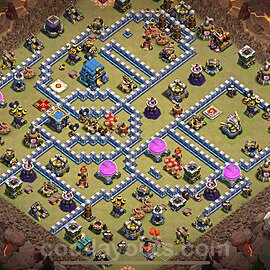 TH12 War Base Plan with Link, Anti Air / Electro Dragon, Copy Town Hall 12 CWL Design 2023, #136